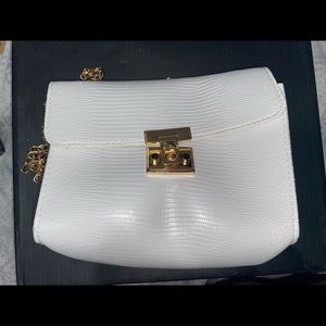 Faux Leather Chain Crossbody Bag